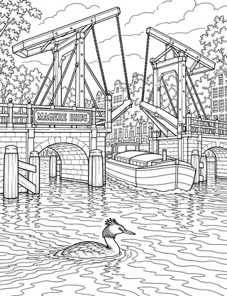 Detailed coloring page of Magere Brug Opening