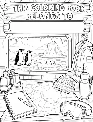 Belongs-To Page inside Antarctica Coloring Book for Adults