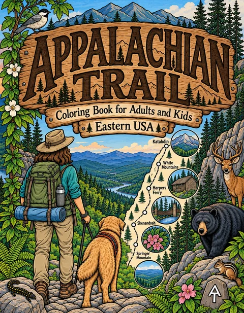 Appalachian Coloring Book for Adults cover illustration by Louisa May Carson
