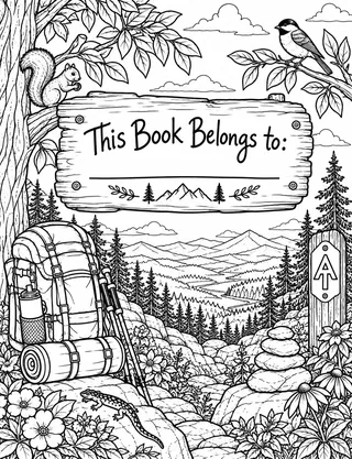 Belongs-To Page inside Appalachian Trail Coloring Book for Adults