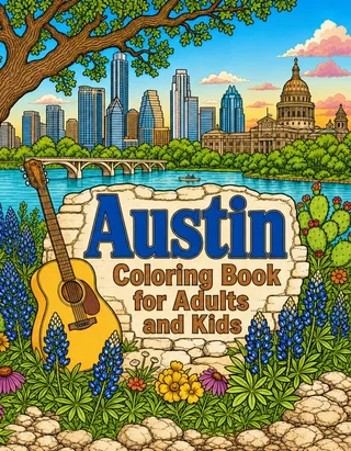 Austin Coloring Book for Adults cover illustration by Louisa May Carson