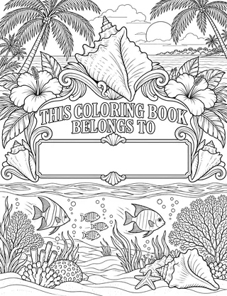 Belongs-To Page inside Bahamas Coloring Book for Adults