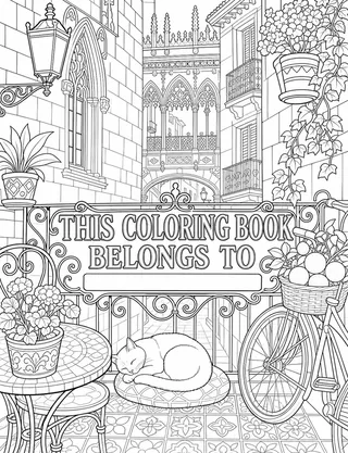 Belongs-To Page inside Barcelona Coloring Book for Adults