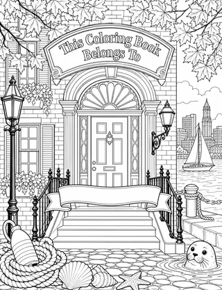 Belongs-To Page inside Boston Coloring Book for Adults
