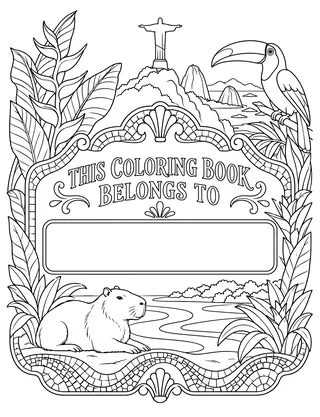 Belongs-To Page inside Brazil Coloring Book for Adults
