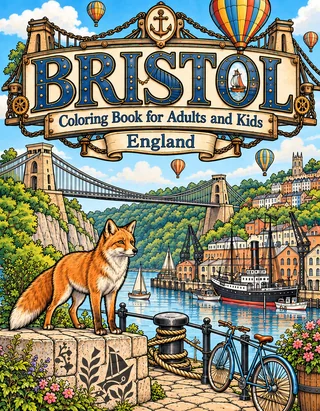 Bristol Coloring Book for Adults cover illustration by Louisa May Carson