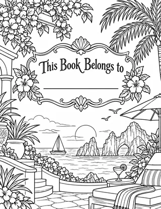 Belongs-To Page inside Cabo Coloring Book for Adults