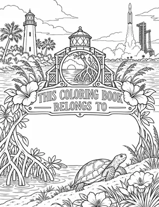 Belongs-To Page inside Cape Canaveral Coloring Book for Adults