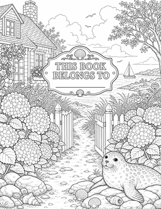 Belongs-To Page inside Cape Cod Coloring Book for Adults