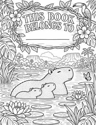 Belongs-To Page inside Capybara Coloring Book for Adults