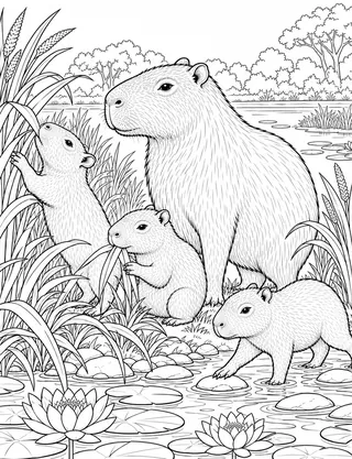 Detailed coloring page of Riverbanks