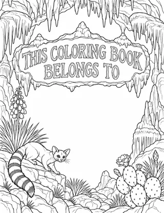 Belongs-To Page inside Carlsbad Caverns National Park Coloring Book for Adults