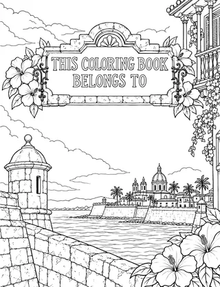 Belongs-To Page inside Cartagena Coloring Book for Adults