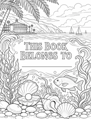 Belongs-To Page inside Catalina Island Coloring Book for Adults