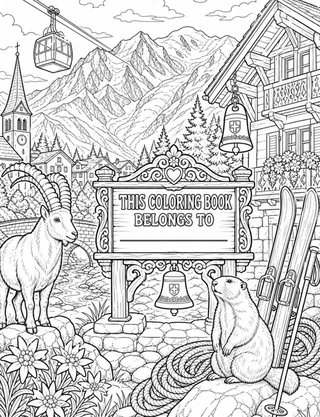 Belongs-To Page inside Chamonix Coloring Book for Adults