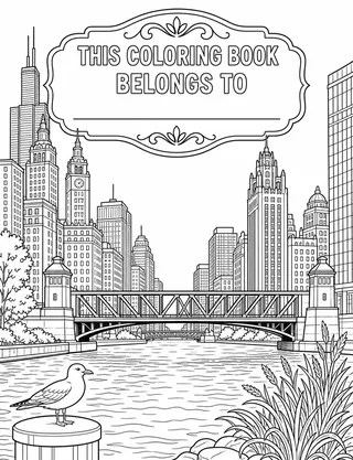 Belongs-To Page inside Chicago Coloring Book for Adults