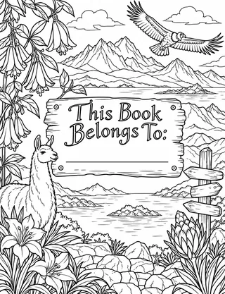 Belongs-To Page inside Chile Coloring Book for Adults