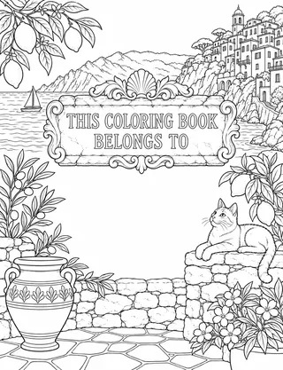 Belongs-To Page inside Cinque Terre Coloring Book for Adults