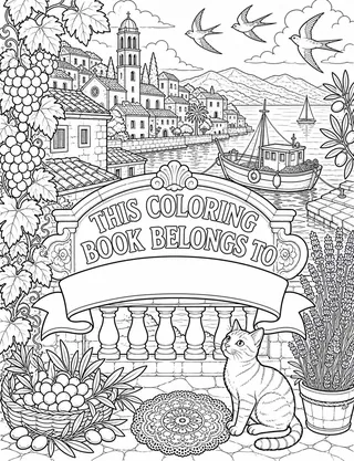 Belongs-To Page inside Croatia Coloring Book for Adults