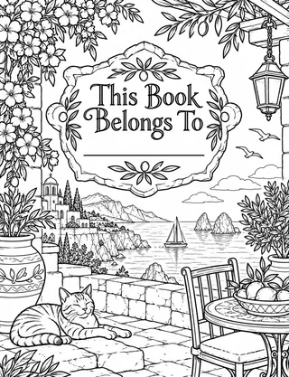 Belongs-To Page inside Cyprus Coloring Book for Adults