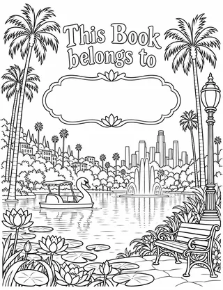 Belongs-To Page inside Echo Park Coloring Book for Adults