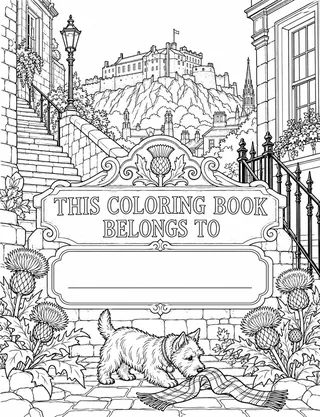 Belongs-To Page inside Edinburgh Coloring Book for Adults