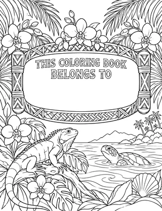 Belongs-To Page inside Fiji Coloring Book for Adults