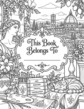 Belongs-To Page inside Florence Coloring Book for Adults