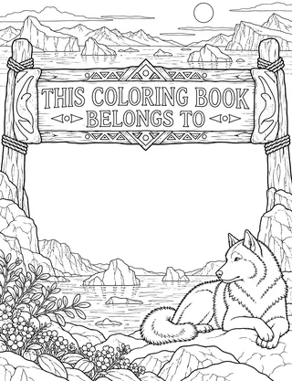 Belongs-To Page inside Greenland Coloring Book for Adults
