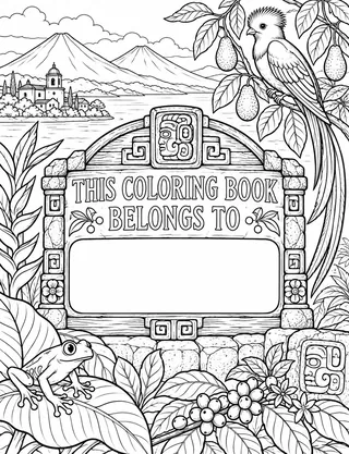 Belongs-To Page inside Guatemala Coloring Book for Adults