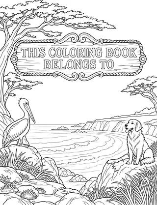 Belongs-To Page inside Half Moon Bay Coloring Book for Adults