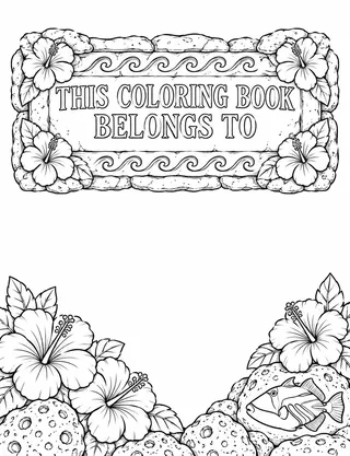 Belongs-To Page inside Hawaii Coloring Book for Adults