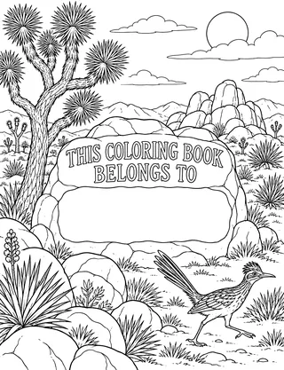 Belongs-To Page inside Joshua Tree Coloring Book for Adults