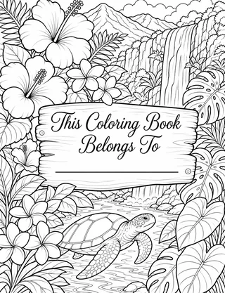 Belongs-To Page inside Kauai Coloring Book for Adults