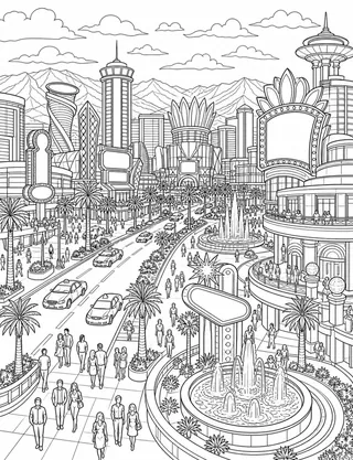 Detailed coloring page of Resort Boulevard Spectacle