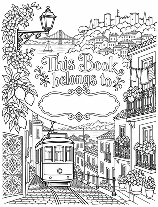 Belongs-To Page inside Lisbon Coloring Book for Adults