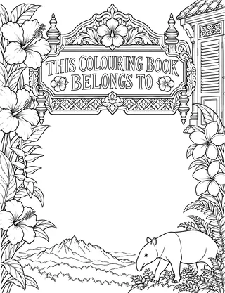 Belongs-To Page inside Malaysia Coloring Book for Adults