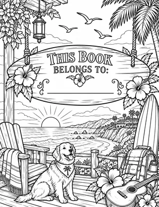Belongs-To Page inside Malibu Coloring Book for Adults