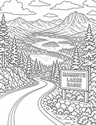 Detailed coloring page of Twin_lakes_kayaking