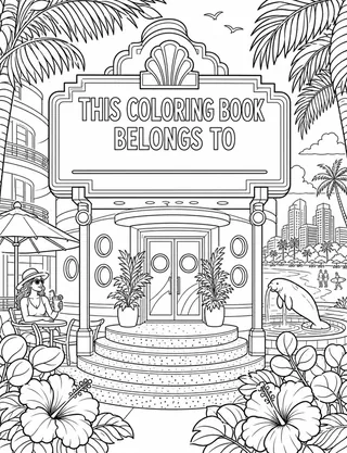 Belongs-To Page inside Miami Coloring Book for Adults