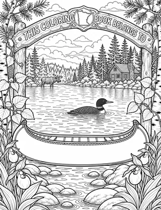 Belongs-To Page inside Minnesota Coloring Book for Adults