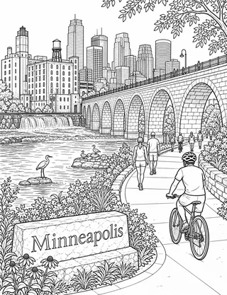 Detailed coloring page of Boundary Waters Canoe Wilderness Lake