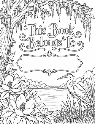Belongs-To Page inside Mississippi Coloring Book for Adults