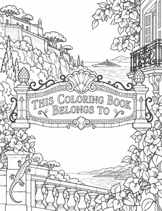 Belongs-To Page inside Monaco Coloring Book for Adults