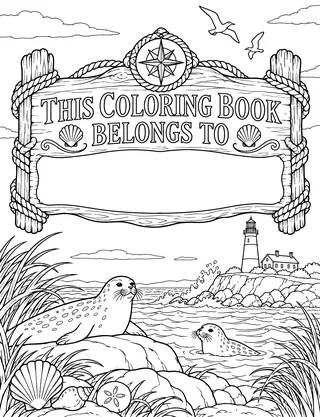 Belongs-To Page inside Montauk Coloring Book for Adults