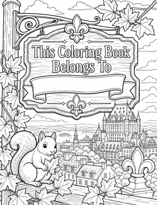 Belongs-To Page inside Montreal Coloring Book for Adults