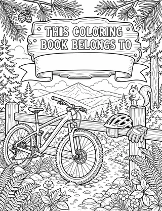 Belongs-To Page inside Mountain Biking Coloring Book for Adults
