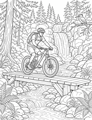 Detailed coloring page of Trailhead preparation featuring Trailhead sign