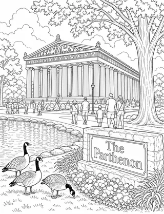 Detailed coloring page of Ryman Auditorium