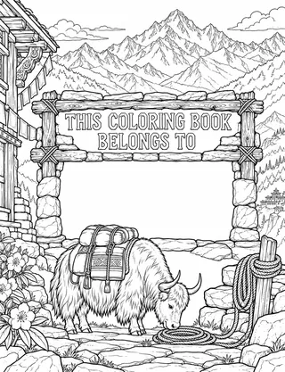 Belongs-To Page inside Nepal Coloring Book for Adults